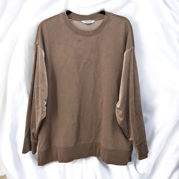 Athleta Tops - ATHLETA Retroplush Sweatshirt Women's‎ Size 1X Velvet Crewneck Brown/Beige Soft